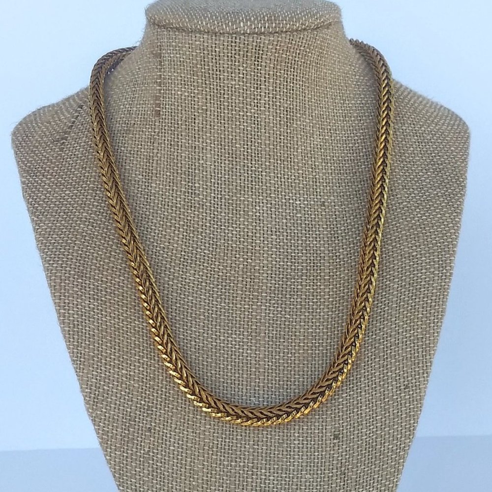 Lauren Gold-Tone Decorative Chain Collar Necklace